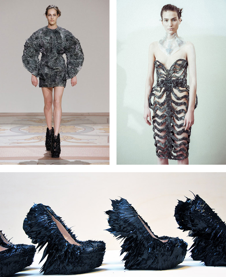 iris van herpen sculpts 'kinetic couture' that moves as models walk the  runway