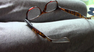 Reading glasses with tape