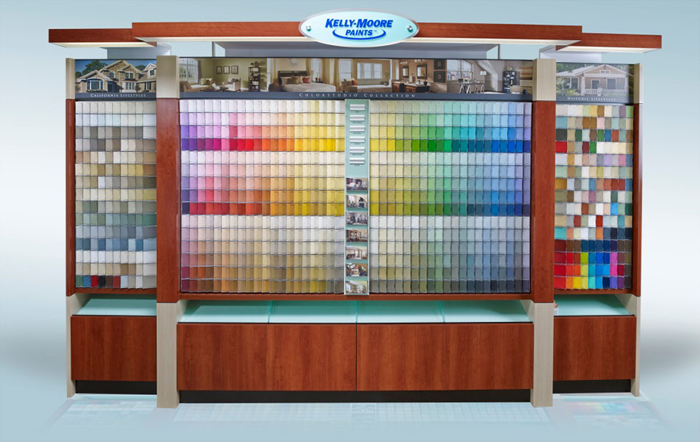 color swatch wall installation